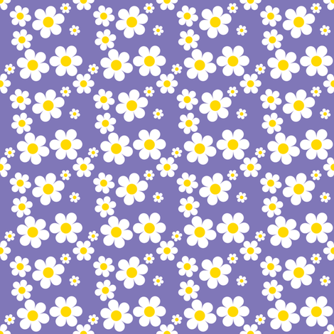 Sweetie Pie Daisy - Purple fabric by shelleymade on Spoonflower - custom fabric