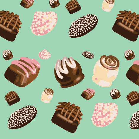 Candy Dancing on mint fabric by theresa_grzecki on Spoonflower - custom fabric