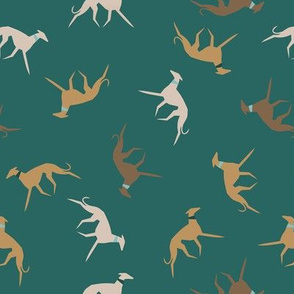 sighthound with collar- emerald