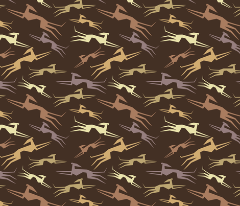 Sighthounds in brown fabric by lobitos on Spoonflower - custom fabric