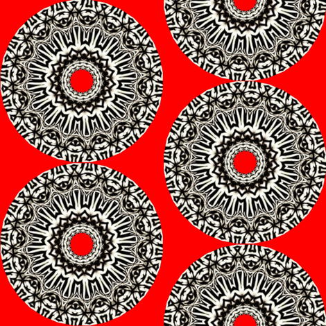 Zesty Zebra Zircles 4 - Red Zebra Zingers fabric by dovetail_designs on Spoonflower - custom fabric