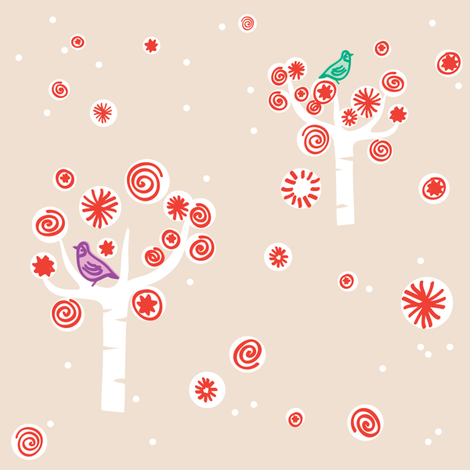 Partridge In A Peppermint Tree fabric by spoonnan on Spoonflower - custom fabric