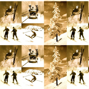 vintage skiers