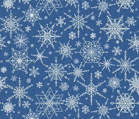 Snowflakes midst the blizzard fabric by victorialasher on Spoonflower - custom fabric