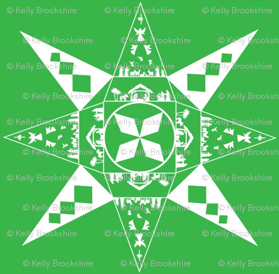 Nativity snowflake green
