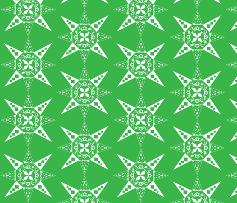Nativity snowflake green fabric by kfrogb on Spoonflower - custom fabric