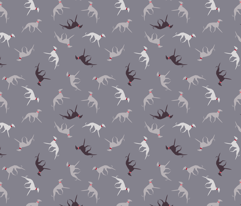 sighthound with collar fabric by lobitos on Spoonflower - custom fabric