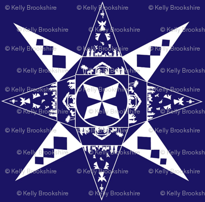 Nativity snowflake dark blue