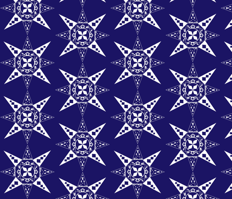 Nativity snowflake dark blue fabric by kfrogb on Spoonflower - custom fabric