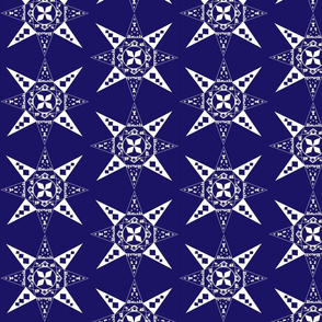 Nativity snowflake dark blue