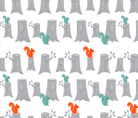 Woodland_Tree_Trunks fabric by emilyannstudio on Spoonflower - custom fabric