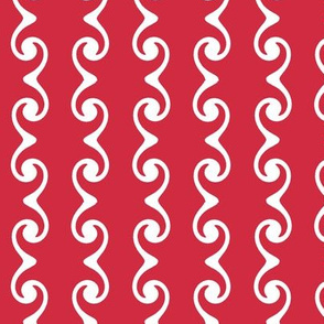 Swirly Stripes  -red & white