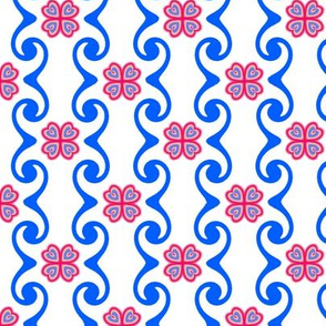 Swirly Stripes with  HeartFlowers