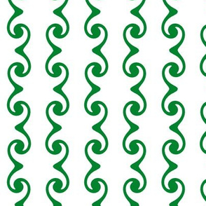 Swirly Stripes  -white & green