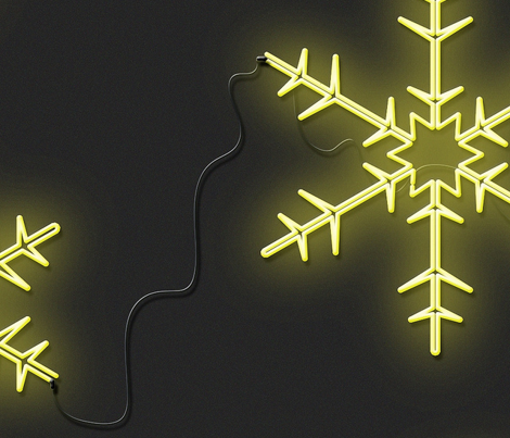 'Neon Sign Snowflakes'