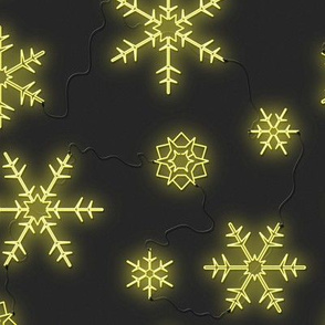'Neon Sign Snowflakes'