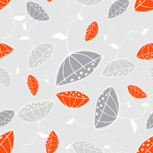 Modern Flowers on Grey