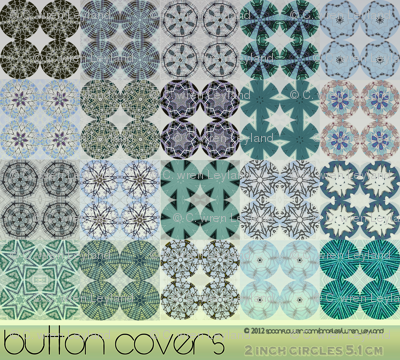 Button Cover Urchin Green and Blue