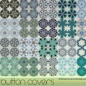 Button Cover Urchin Green and Blue