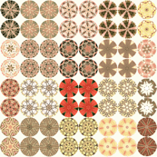 Button Covers in Coral, Taupe and Salmon