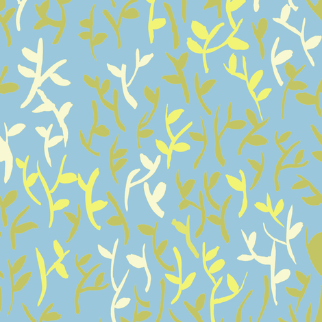 Leaves Blue fabric by susan_magdangal on Spoonflower - custom fabric