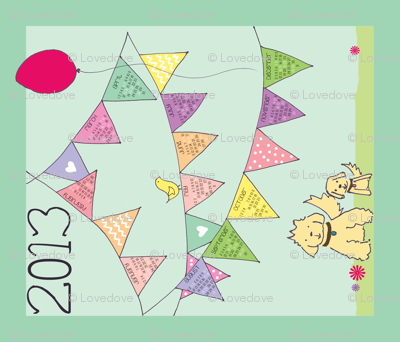 LOVE DOVE Tea Towel 2013