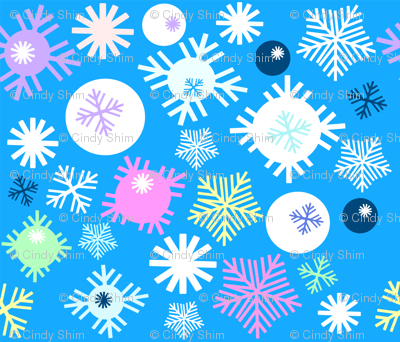 Colorful-snowflakes-pattern