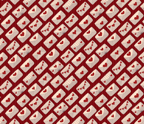 envelopes_on_red fabric by stewsha on Spoonflower - custom fabric