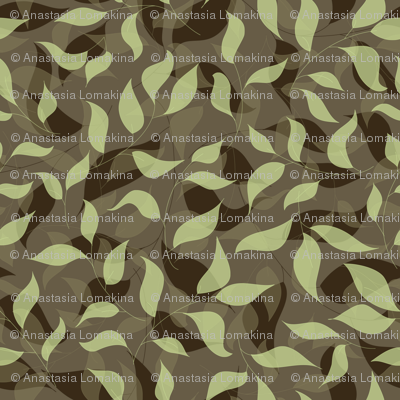 Brown and green leaves