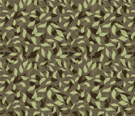 Brown and green leaves fabric by stewsha on Spoonflower - custom fabric