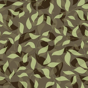 Brown and green leaves