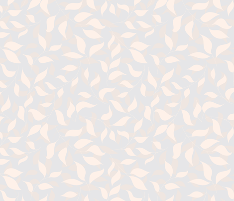 Pink leaves on grey fabric by stewsha on Spoonflower - custom fabric