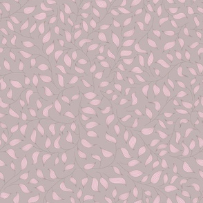 Pink leaves on grey