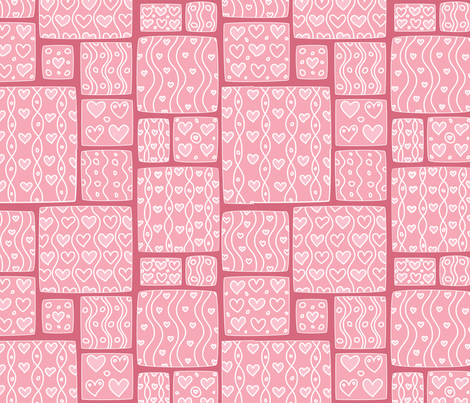 Hearts and squares fabric by stewsha on Spoonflower - custom fabric