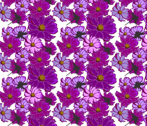 cosmos-flowers fabric by cutiecat on Spoonflower - custom fabric