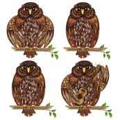 Cute Cartoon Owl Decals. 