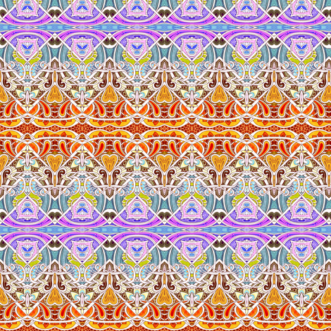 Zig Zag Deco Rainbow horizontal stripe fabric by edsel2084 on Spoonflower - custom fabric