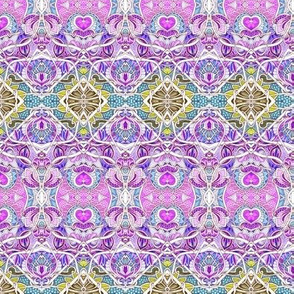 Zig Zag Little Girl Hearts and Flower Stuff Horizontal Stripe