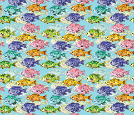 Cute Colourful School Of Fish  fabric by diane555 on Spoonflower - custom fabric