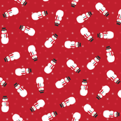 Festive Snowmen (Dark Red)