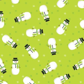 Festive Snowmen (Light Green)