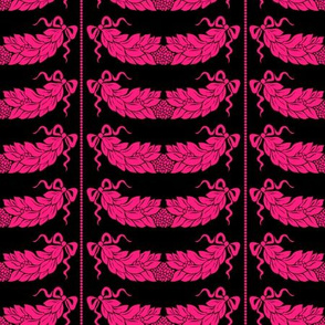 Black and Pink Garland Damask Design