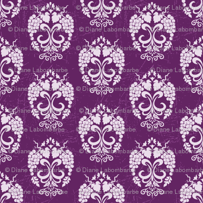 Damask Style Purple Grapes