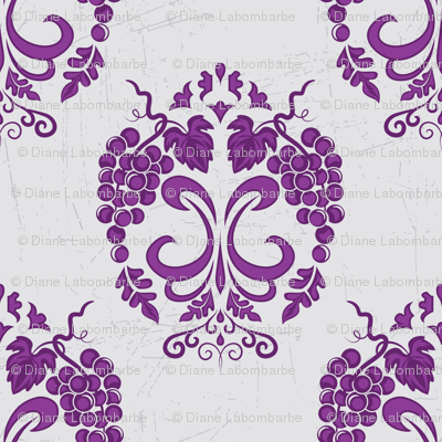 Damask Style Purple Grapes
