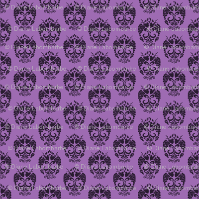 Small Damask Style Purple Grapes