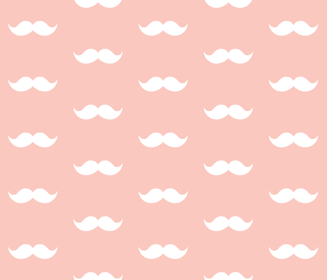 blush mustaches fabric by tupelo_honey_fabrics on Spoonflower - custom fabric