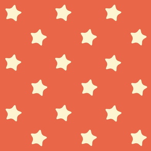 Etoiles fond Orange Retro kawaii vintage
