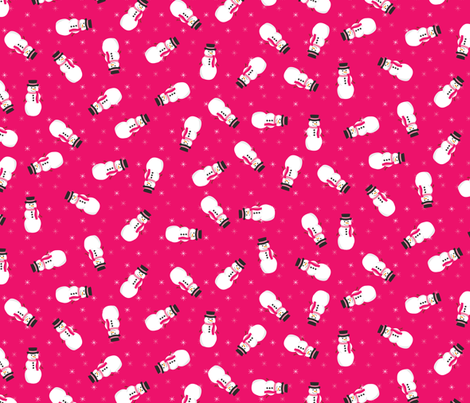 Pop Snowmen (Pink) fabric by robyriker on Spoonflower - custom fabric