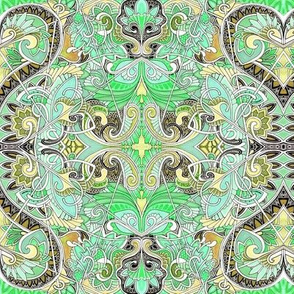 Paisley and Hearts Caught in an Ornate Web of Mint Ice Cream