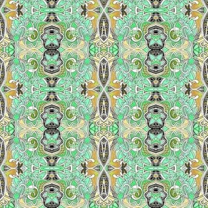 Honeysuckle Paisley vertical stripe